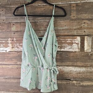 Zenobia Mint Floral Wrap Camisole, Mult Plus Size, NWT